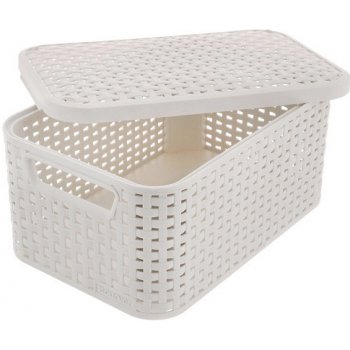 CURVER úložný box RATTAN S, 29,1 x 19,8 x 14,2 cm, biely, 03617-885