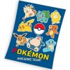 Carbotex Detská deka mikroplyš 130x160 cm - Pokémon Pripravený na boj