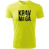 Nápis Krav Maga - Pánske tričko Fantasy športové - M ( Neonová žltá )
