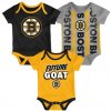Outerstuff Dětské Body 3v1 Boston Bruins NHL Loyal Buddies Creeper Set Veľkosť: Batole 24 měsíců