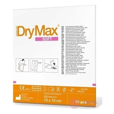 DryMax SOFT sterilné krytie superabsorpčné, veľkosť 10 x 10 cm, 1 x 10 ks