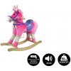 Teddies kůň houpací růžový plyš na baterie 71cm se zvukem a pohybem