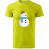Snehuliak so šálom - Klasické pánske tričko vyššej gramáže - M ( Limetková )