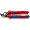 KNIPEX 95 12 165 Káblové nožnice 165 mm, viaczložkové návleky, brunýrované