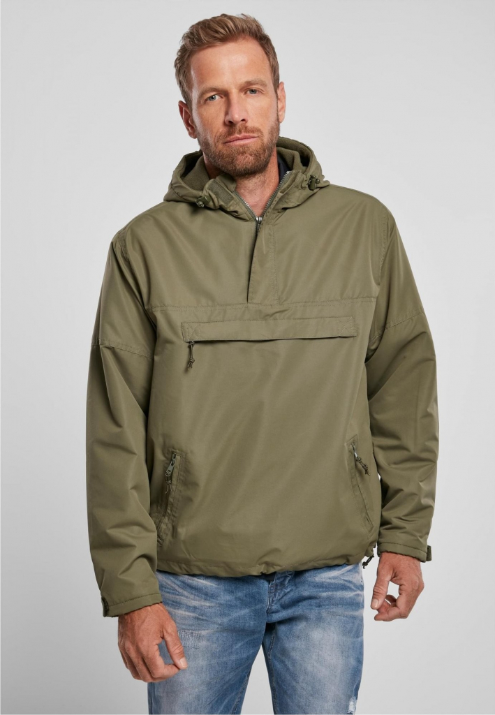 Urban Classics fleece Pull Over Windbreaker olive