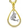 CITY STORM Dámska retiazka s príveskom slza s delfínom z chirurgickej ocele + pri tomto produkte si môžete zvoliť dĺžku retiazky