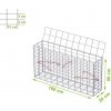 Gabiónový kôš 100 x 20 x 50 cm oko 10 x 5 cm, s vrchnou sieťou