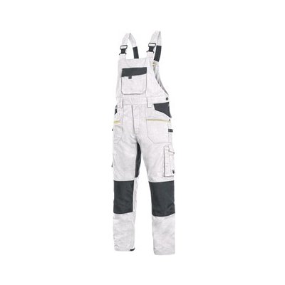 Canis CXS Pracovné nohavice s náprsenkou STRETCH, pánske, bielo - sivé - 62 - , 62