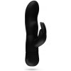 Vibrátor EasyToys Mad Rabbit čierny, silikonový vibrátor na bod G a klitoris 17 x 2,9–3,3 cm