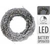 MAT dekorácia veniec 30cm ratan so snehom 20LED s časovačom