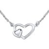 SILVEGO Romantický strieborný náhrdelník so srdiečkami ZTJ71251