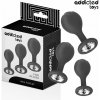 Addicted toys set of 3 anal plug silicone with jewel