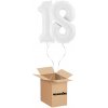 HeliumKing Balónový box - Narodeninové číslo 18 biely 86 cm