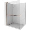 Mexen Kioto+ L, sprchová zástena Walk-In s poličkou a vešiakom 90 x 200 cm, 8mm číre sklo, ružové zlato profil, 800-090-123-60-00
