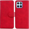 Peňaženkové kožené puzdro Pure Color na Honor X8 5G/X6 – Červená