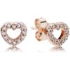 PANDORA náušnice Polapené srdce