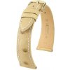 Remienok Hirsch Massai Ostrich - béžový, biele prešívanie - 19 mm - L – Štandardná dĺžka (doporučujeme) - 14 mm - Strieborná + 5 rokov záruka a darček ZADARMO