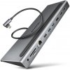 AXAGON HMC-4KX3 USB 5Gbps hub, 3x USB-A, 2x HDMI, DP, RJ-45, SD/microSD, audio, PD 100W, kábel 40cm HMC-4KX3
