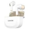 Canyon Hexagon 7, True Wireless Stereo Bluetooth 5.4 slúchadlá do uší. ANC, ENC funkcie, výdrž 27 hod, béžovo-biele (CNS-TWS7WB)