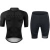Force FASHION čierno-sivý cyklistický dres - krátky rukáv + Force B21 EASY čierne cyklokraťasy do pása s vložkou - XXL
