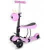 detská kolobežka s blikajúcimi kolesami ružová