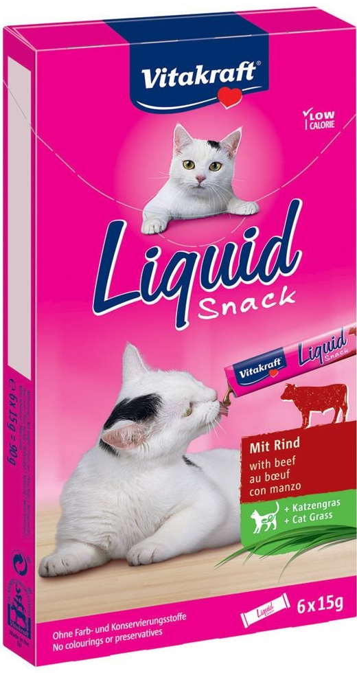 Vitakraft Cat Liquid-Snack hovädzie a inulín 6 x 15 g