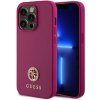 Guess PU 4G Strass Metal Logo Zadní Kryt pro iPhone 15 Pro Max Pink