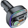 4kom.pl Devia FM vysílač Smart Bluetooth MP3 nabíječka do auta PD 30W 1x USB-C 2x USB 3A černá