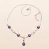 Nefertitis Tyrkys purpurový náhrdelník striebro Ag 925 91999 NF57217 - 42 - 47 cm, 5,6 g