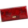 Gregorio kožená lakovaná peňaženka s motýlikmi BTS-106 červené
