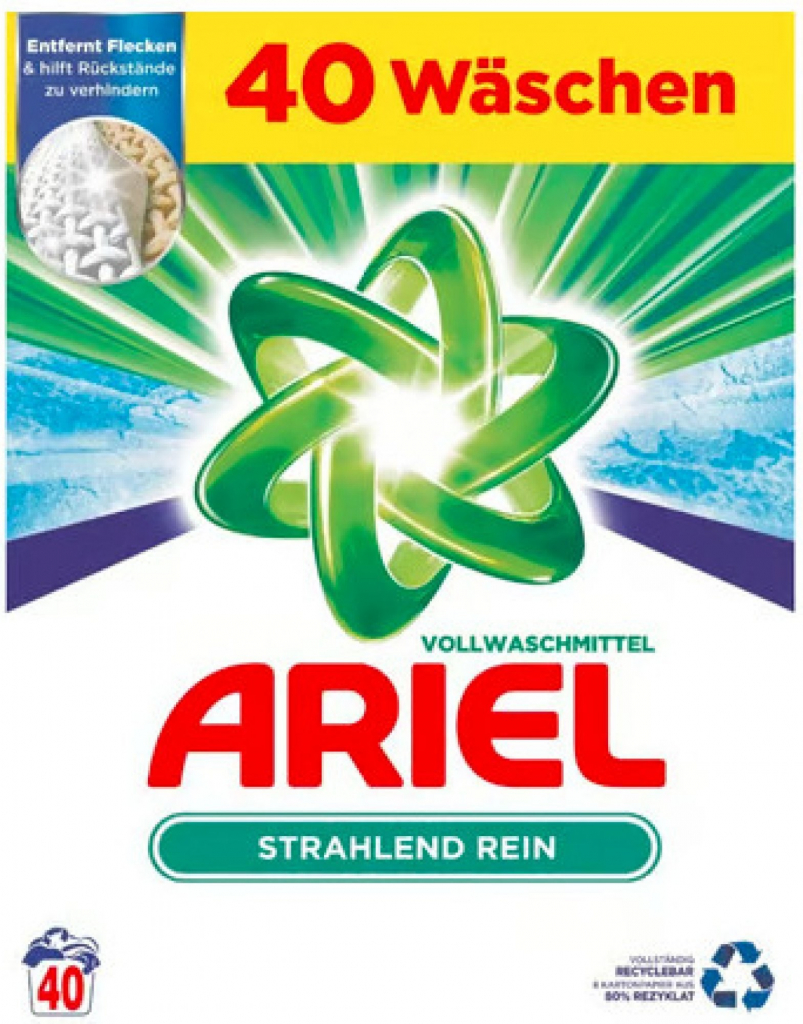 Ariel Strahlend Rein prášok na pranie 2,6 kg 40 PD