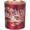 MagicHome Vianočný svietnik s krajinkou červený