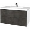 Dreja Kúpeľňová skrinka VARIANTE SZZ2 100 pre umývadlo Metric - N01 Biela lesk / D16 Tmavý betón
