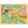 GOKI Drevené puzzle Život na farme 48 dielikov