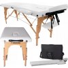 Skladací masážny stôl drevený i-coucou biely