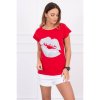 Dámske tričko s potlačou pier MI8985 červené, Červená