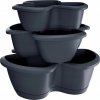 PROSPERPLAST Kvetináč na bylinky RESPANA TRIO antracit 47 cm