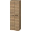 INTEDOOR Vysoká skriňa BEE, úchyt čierny, 2 dvere, š. 50 cm, dub Halifax
