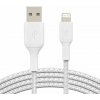 Belkin kábel Boost Charge Braided USB-A to Lightning 1m - White CAA002bt1MWH