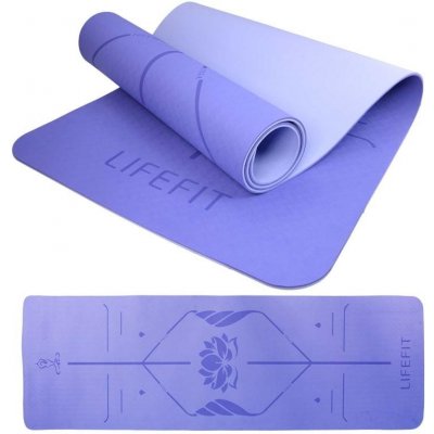 Lifefit Podložka Yoga MAT Lotos Duo 183x58x0,6cm modrá