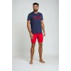 Pyžamo Oxford 38285-59X tmavo modrá a červená - Henderson XXL