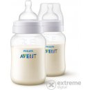 Philips Avent fľaša PP Antikolik Duo 2 fľaše polopriehľadné antikolikový mäkký cumlík pomalý prietok 1x1 set 260 ml