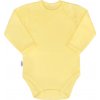 Dojčenské bavlnené body s dlhým rukávom New Baby Pastel žlté