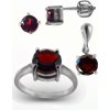 A-B Set of silver jewelry with natural Czech round garnet Pyrope 20000031