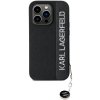 Karl Lagerfeld PU Saffiano Rhinestone Charm Zadní Kryt pro iPhone 14 Pro Black KLHCP14LPSAKDGCK