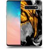 Picasee silikónový čierny obal pre Samsung Galaxy S10 G973 - Black Gold