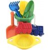 Teddies Vedro sitko lopatka hrabličky 3 bábovky plast v sieťke 20x28x12cm 12m +