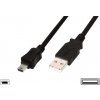 Digitus AK-300108-010-S USB USB A samec na B-mini 5pin samec, 2x stíněný, Měď, 1m, černý