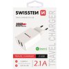 Nabíjačka Swissten Smart IC 2.1A s 2 USB konektormi, biela 22034000