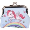 Detská peňaženka Jednorožec nad dúhou modrá kovový zámok 10x9 cm